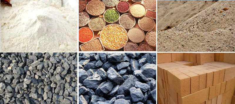 風冷式直線振動篩可篩分物料有:耐火材料,糧食,沙土,石子等。